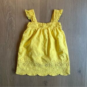 Yellow Eyelet Kids dress